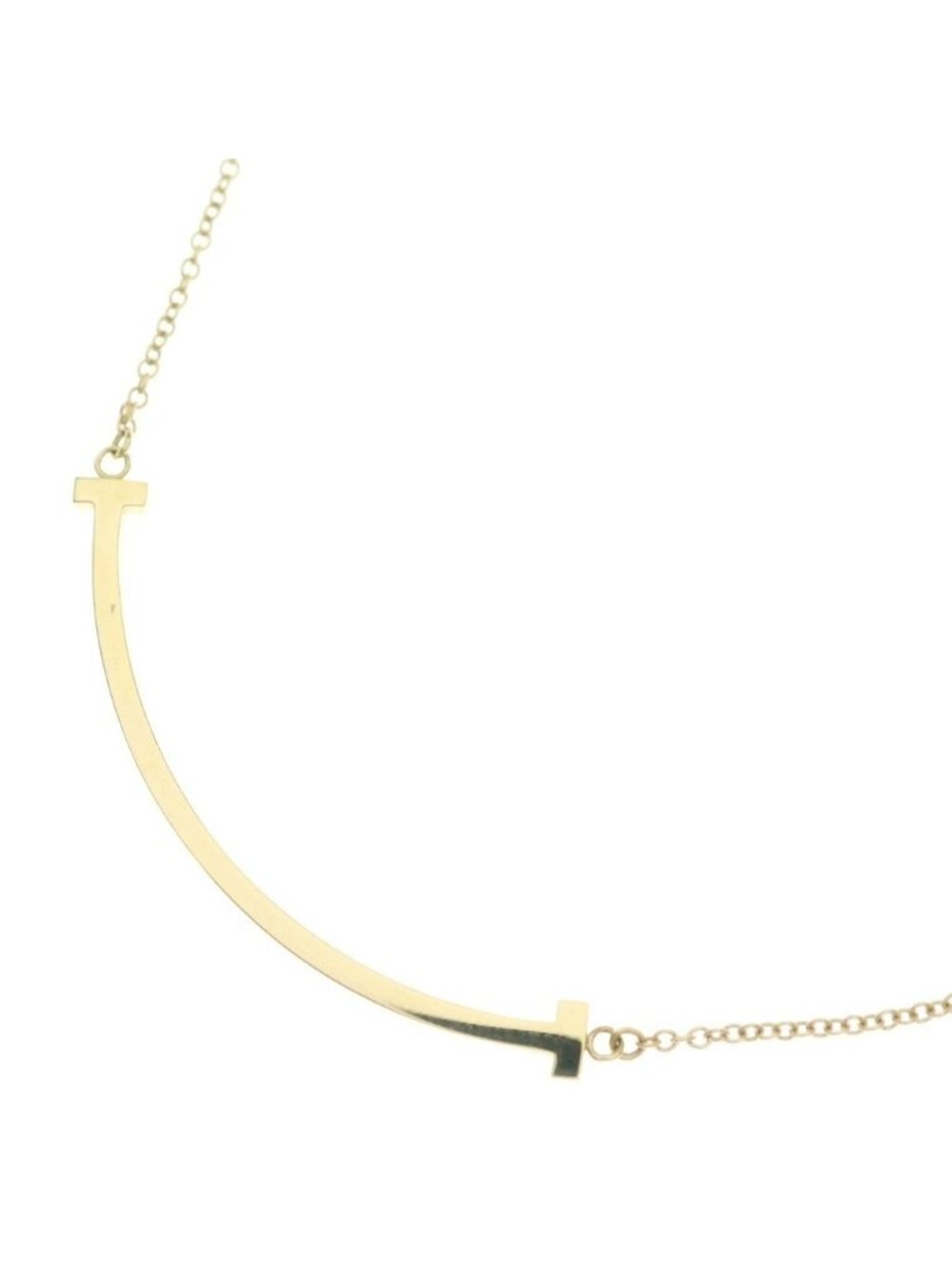 Tiffany & Co T Smile Small Necklace 18k Yellow Gold